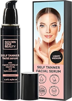 Golden Star Beauty Face Tanner – Self Tan Serum 2.0 fl oz (Light to Medium)