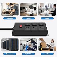 JUNNUJ 20 Amp Heavy Duty Power Strip 6-Outlet Surge Protector — image 7