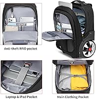 Rolling Waterproof Backpack with Wheels for Business, College, and Travel — image 3