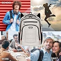 A5-Grey2-US Backpack for Men Women with USB Charging Port — image 2