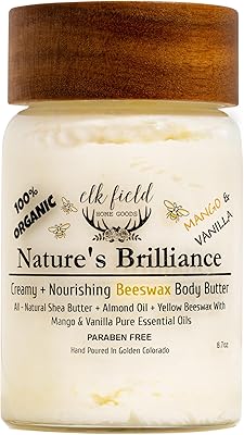 Elk Field Organic Body Butter with Beeswax, Mango Vanilla, 8.7oz