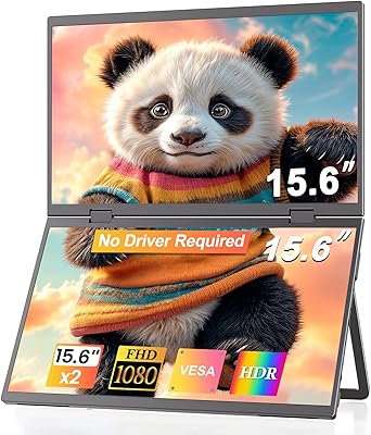 CUIUIC Dual Portable Monitor 15.6″ FHD