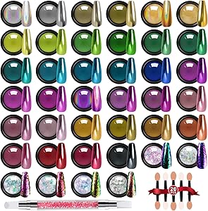 DRMODE 40 Color Chrome Nail Powder Set Review