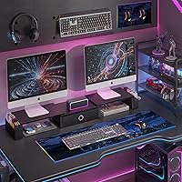 RUILALIFE Dual Monitor Stand Riser with Drawer — image 2