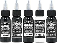Element Tattoo Supply Greywash Tattoo Ink Set 1oz (5 Pack) — image 1