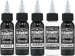Element Tattoo Supply Greywash Tattoo Ink Set 1oz (5 Pack) Review
