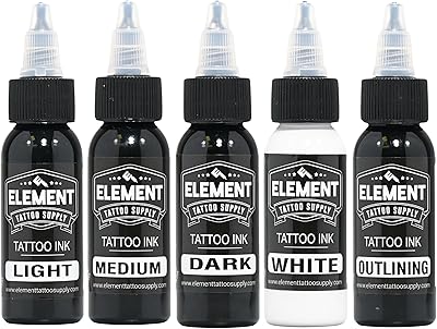 Element Tattoo Supply Greywash Tattoo Ink Set 1oz (5 Pack)
