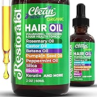 Clean Beauty Rosemary Hair Oil with Castor, Pumpkin Seed, Biotin & Keratin - 2oz — image 1