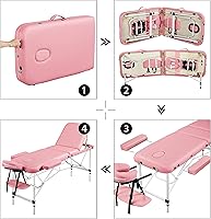 Yaheetech Portable Massage Table Pink 23 inch — image 6