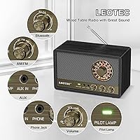 LEOTEC Retro AM FM Radio Bluetooth Speaker — image 3
