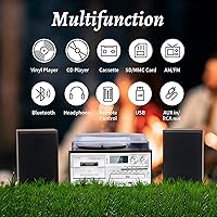 MUSITREND 10-in-1 Record Player with Bluetooth, CD, Cassette, AM/FM Radio — image 2