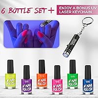 Splashes & Spills UV Blacklight Glow Nail Polish – 6 Color Variety Pack, 13ml — image 2