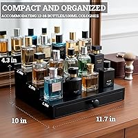 SeLuM Classic Wooden Cologne Organizer for Men 3 Tier Black — image 3
