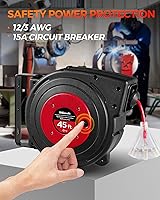WILAWELS Retractable Extension Cord Reel 45FT 12AWG/3C SJTOW — image 2