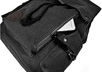 Canvas Backpack Vintage Backpack Black Daypack 22L — image 3