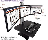 Victor DC475 High Rise Electric Triple Monitor Standing Desk Converter — image 9