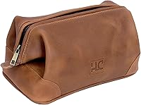 HLC Leather Toiletry Bag for Men - Tan — image 1
