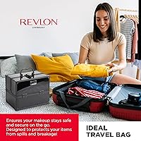 REVLON Makeup Box Organizer with Lock and Key, Smokey Tinted Transparent — image 3