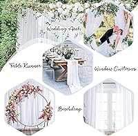 PARTISKY 10x7ft White Chiffon Backdrop Curtains — image 4