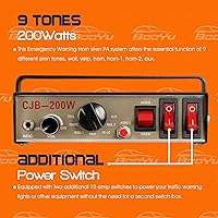 BooYu 12V 200W 9 Tones Police Siren PA System — image 5