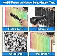 Qinrunkoi Salon Rolling Tray on Wheels, Adjustable Height (Gold) — image 4