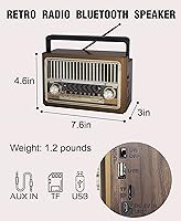 Videyas S302 Retro AM FM Radio with Bluetooth — image 4