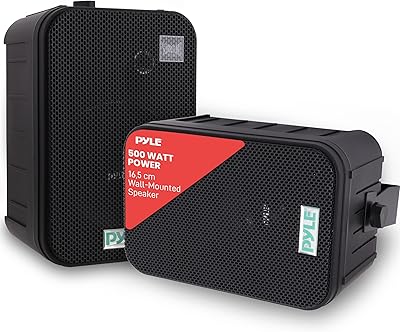 Pyle PDWR50B 2-Way Speaker System Pair - 500W Peak Power