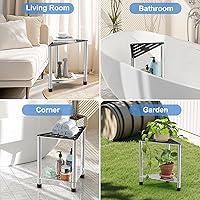 LarFaFa Stainless Steel Shower Stool with Storage Shelf — image 8
