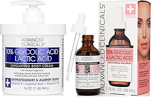 Advanced Clinicals 10% Glycolic Acid + Lactic Acid Body Lotion & Face Serum Set Review