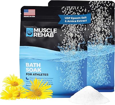 Muscle Rehab Epsom Salt Muscle Recovery Soak with Arnica, Turmeric & Essential Oils 2 Bags 29oz Each