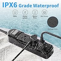 VNJ Outdoor Power Strip with 3 AC Outlets, IPX6 Waterproof, 15FT Extension Cord — image 2