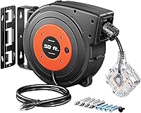 DEWENWILS 50FT Retractable Extension Cord Reel with 6 Outlets — image 1