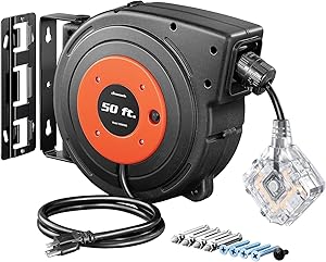 DEWENWILS 50FT Retractable Extension Cord Reel with 6 Outlets Review