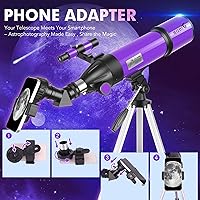 HUGERSTAR 80600Purple 80mm Refractor Telescope — image 5