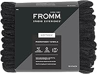 Fromm Softees Microfiber Salon Hair Towels, 16″ x 29″, 10 Count, Black — image 1