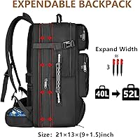 MATEIN Expandable Travel Backpack 52L with Shoe Compartment — image 2