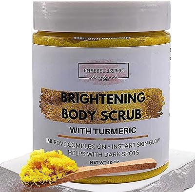 PureBellissimo Sugar Body Scrub Brightening Turmeric Exfoliant