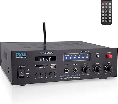 Pyle PFA600BU Bluetooth Karaoke PA Amplifier
