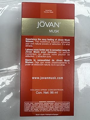 Jovan Musk Women Cologne Concentrate Spray, 3.25oz (Pack of 3)
