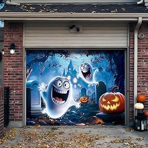 YUSPENYE Halloween Garage Door Decoration 7x9 ft Review
