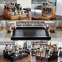 SeLuM Classic Wooden Cologne Organizer for Men 3 Tier Black — image 9