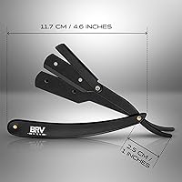 BRV MEN Professional Straight Edge Barber Razor with 100 Blades — image 7