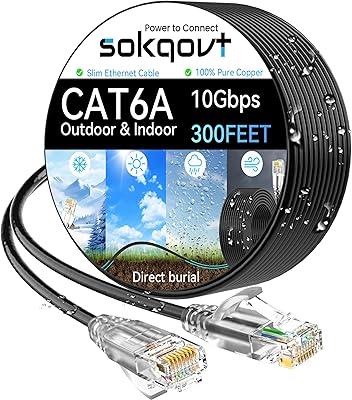 Sokqovt Cat6a Ethernet Cable 300ft