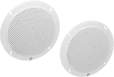 Poly-Planar MA-4055W 5-Inch Round Flush-Mount Marine Speakers