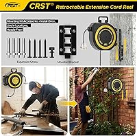 CRST 50 FT Retractable Extension Cord Reel with 3 Outlets — image 5