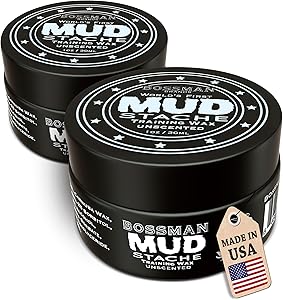 Bossman MUDstache Unscented Mustache Wax 2 Pack (2 oz)