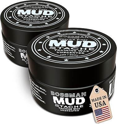 Bossman MUDstache Unscented Mustache Wax 2 Pack (2 oz)