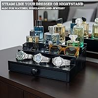 SeLuM Classic Wooden Cologne Organizer for Men 3 Tier Black — image 6