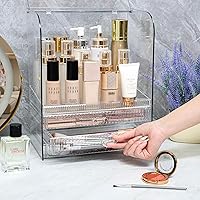 SuoXing Clear Acrylic Makeup Organizer with Lid — image 6