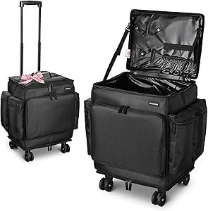 BYOOTIQUE Rolling Makeup Train Case, Black